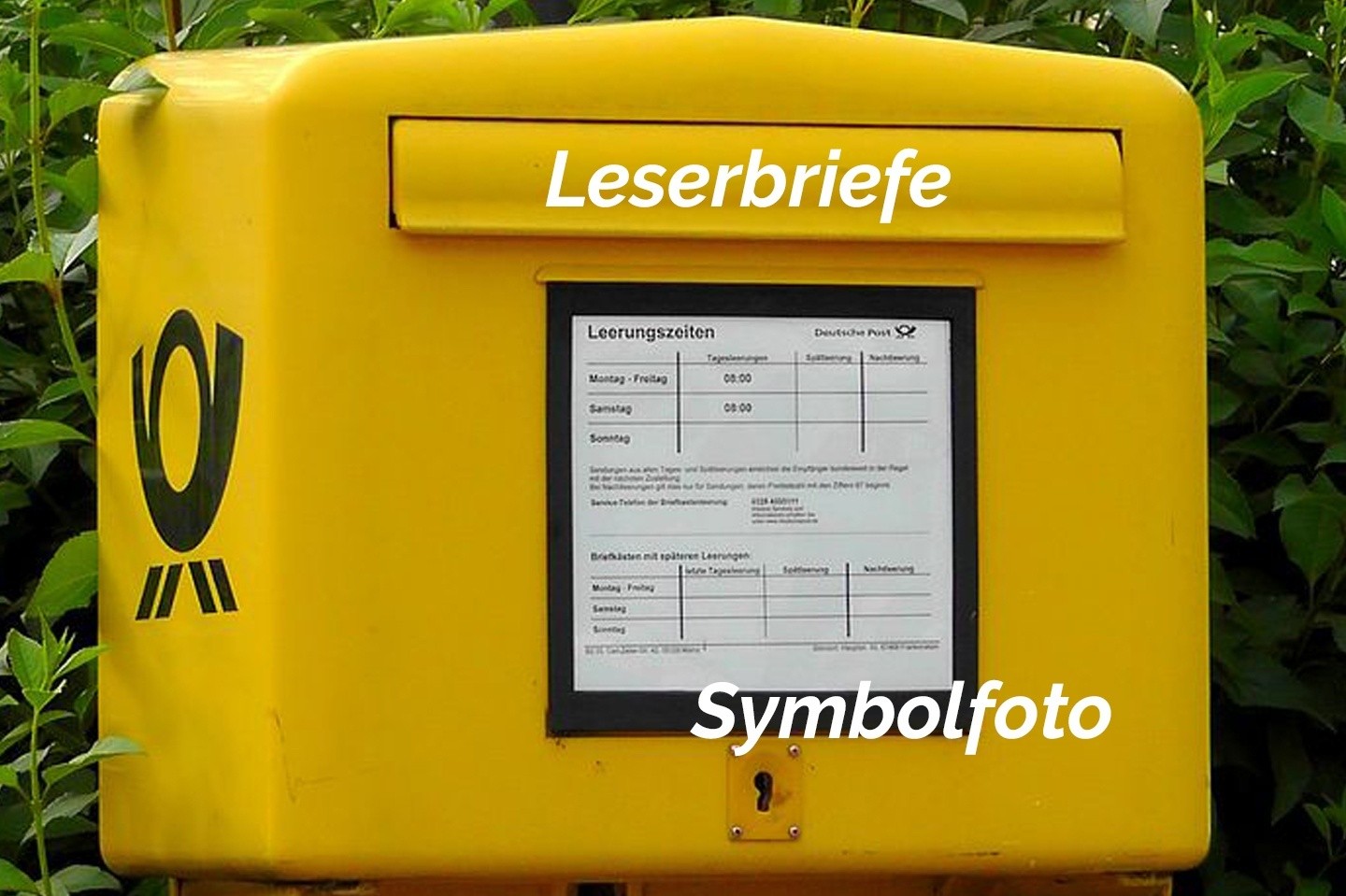 Symbolfoto Gelber Postbriefkasten Leserbrief 