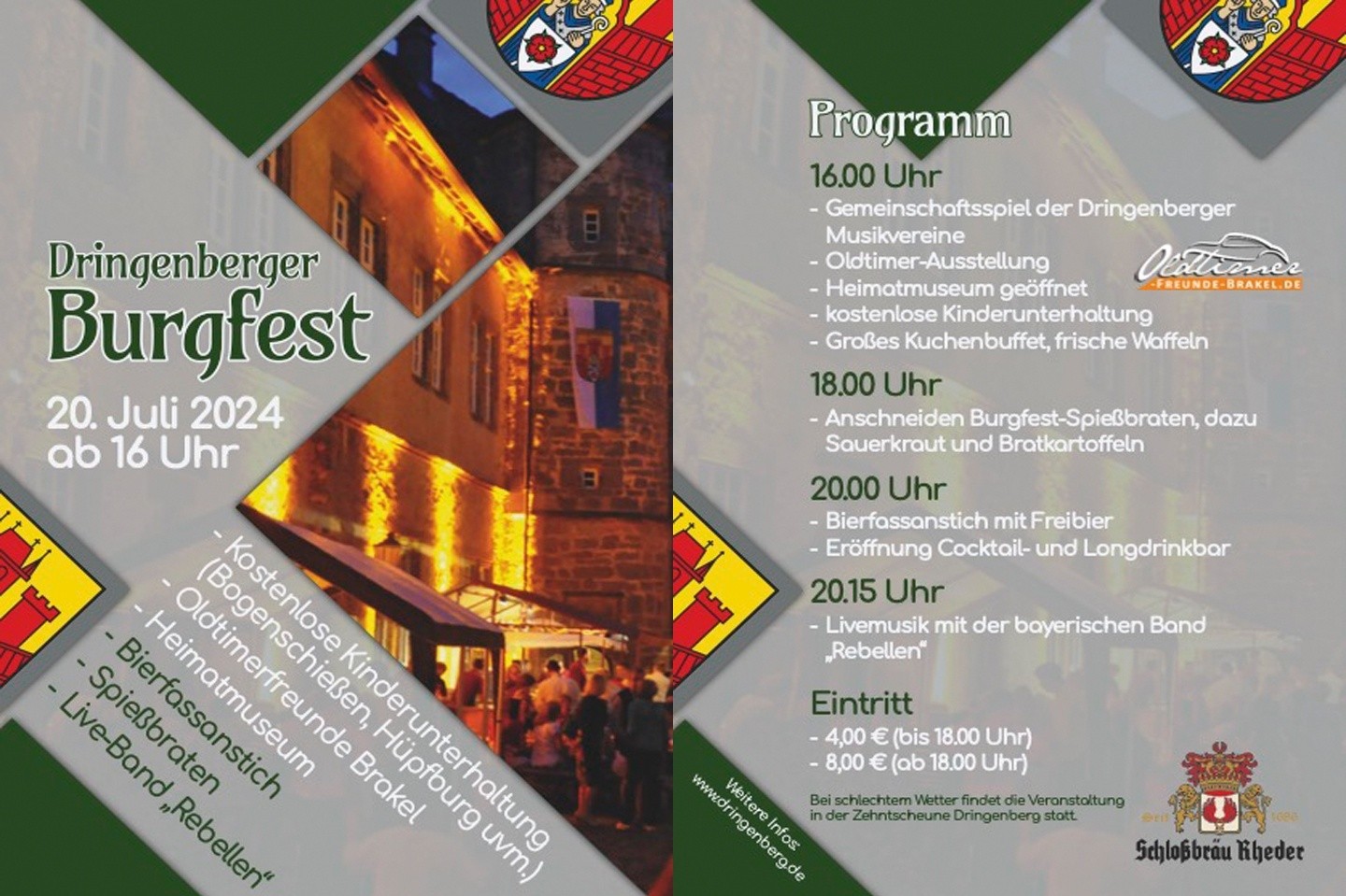 Dringenberger Burgfest am 20. Juli 2024 ab 16 Uhr