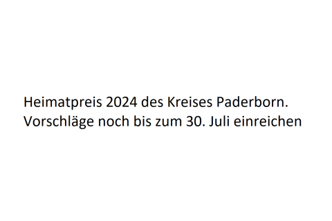 Heimatpreis 2024 des Kreises Paderborn