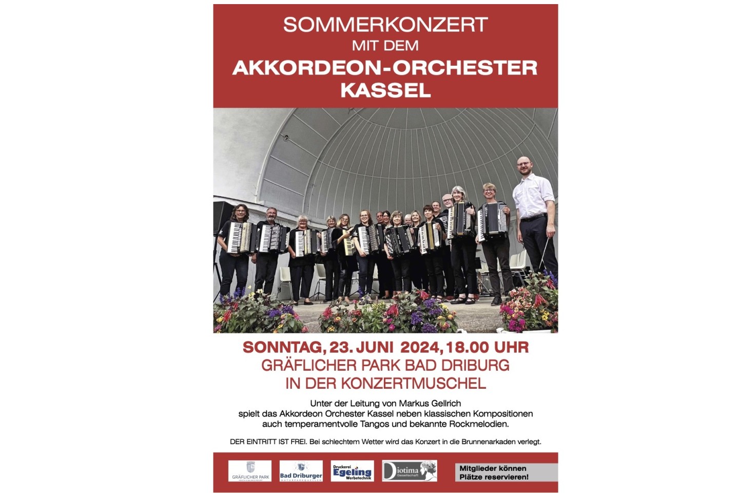 Sommerkonzert mit dem Akkordeon-Orchester Kassel 