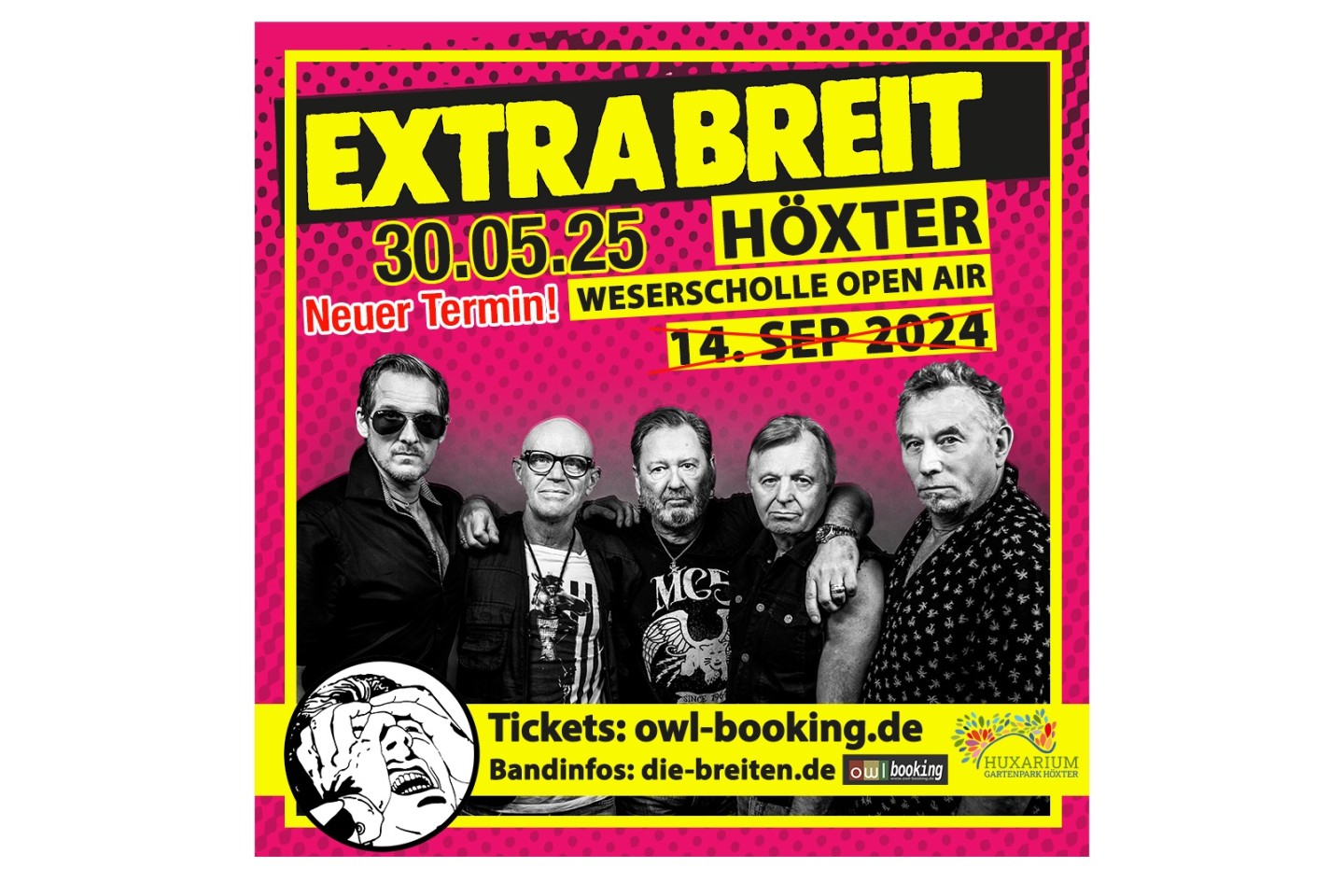 Verlegung des Konzerts der Band Extrabreit vom 14.09.2024 auf den 30.05.2025